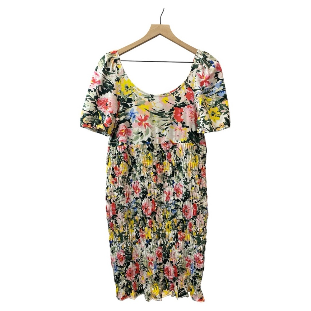 H&M Maternity‎ Ruched Floral Dress Size S Bodycon Colorful Coquette Stretchy NWT